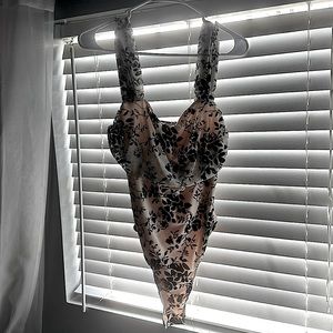 floral velvet bodysuit